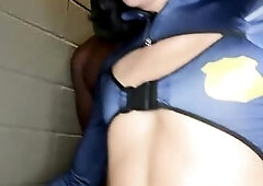 a alluring trans police officer with a massive booty was reported to a suspicious dude who was entering a residence with the intention of stealing a s