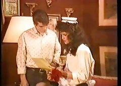 Vintage TS maid gets fucked on a table