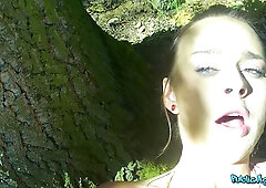 nineteen year old in a bikini drilled at the LAKES - Public Agent