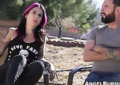 Katrina Jade prepared herself for a hardcore spit roasting session