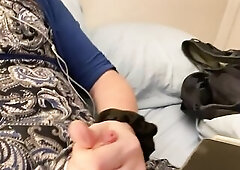 Trans sweethearts wanking to clip of her riding sex tool