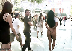 Large tits Latin slave walked in public