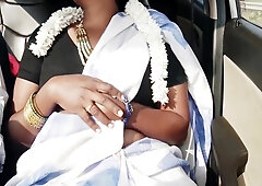 , , Car Sex Romantic Journey Telugu Dirty Talks. Sexy Saree Indian Aunty With Stepson In Law