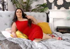 A Beautiful Mom Invites for Play with a Glass Toy