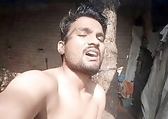 Indian guy jerks off in the woods with Hindi whispers - Gay edition