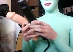 Solo fetish hoe toys her pussy with cucumber and loves it