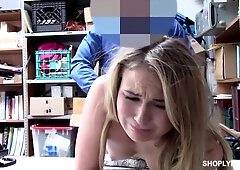 Security Guy Fucking Young Blonde From Behind In The Back Office - Alyssa Cole