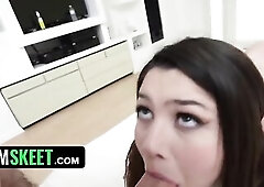 Favourable Chap Fucks Roommate Alyx Star And Covers Her Gigantic Melons With Goo