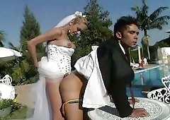 Wedding sex poolside
