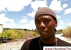 White boy and black hustler masturbating