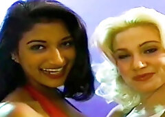 Blondie and brunette are fucking with a horny shared boyfriend