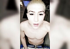 Femboy in jeans shorts and smutty feet bangs transparent fleshlight