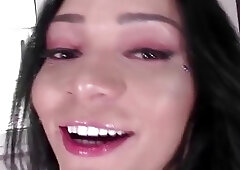 Tan TS babe Hanna Rios hard anal riding with raunchy rimming