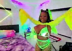 Black Gal Tia Maria Gets Her Gigantic Melons Overspread With Cum!