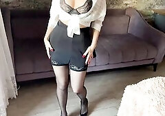 Garters and nylons beneath my petticoat are driving u avid!