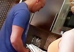 Dude sucks on a shemale's cute pair of tits slowly