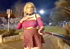 SISSY CHEERLEADER tart unveiled IN PUBLIC