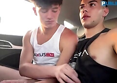 Crazy young guys go wild public fucking and sucking on Uber rides