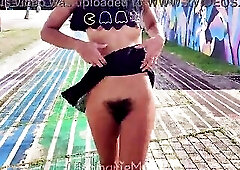 All Natural Sweetheart Ashmarie Walking in Public Braless w No Pants - Shaggy Upskirts & NipSlips