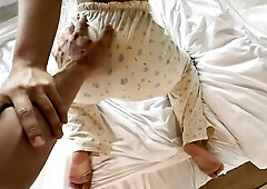 The large-booty playgirl didn't have time to cook. A large dong is much more excellent than breakfast.