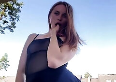 The glamorous beauty shows off her recent ebony suit.