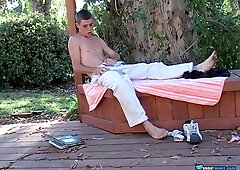 UndieTwinks: Thin Mark Forest unclothes off and drains his long schlong quick and rigid