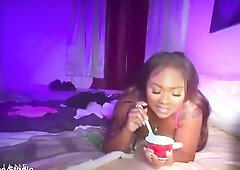 Eating My Anal Creampie Ice Cream after This chab Busts Unfathomable In My Booty