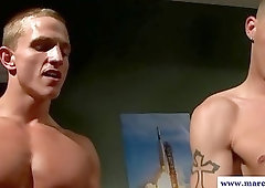 Wanking jock sucking huge dongs