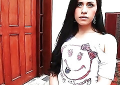 Tiny Tits Latina Tgirl Jerking Cock While Toying Ass