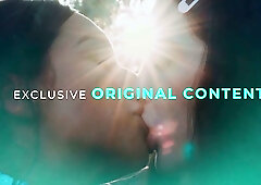 Daya Knight and her blonde lover share a passionate dining table encounter