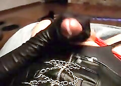 Kinky trans babe in lingerie enjoys jacking off all alone