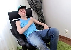 Naughty platinum-blonde cutie Kasper Arley loves fingering his tight ass!