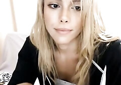 Blond t-girl amateur solo masturbation