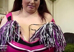 Big tits BBW lactating cheerleader