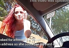 Risky tugjob for a wicked beauty on the street who was at the bus stop!