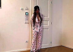 Aaliyah edges Alexander with her tongue and makes him explode