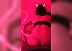 Shaved Headed CD Sissy Doxy Rides Weenie Bareback