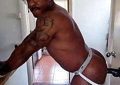 Anal masturbation, big gay, black muscular