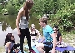 Cfnm hotties spunk cock