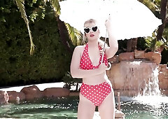 Real Tits Bouncing Lilly Bell Cherry of the Year Solo, Blonde Masturbating