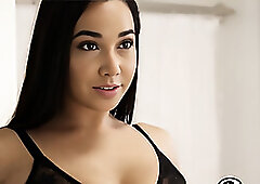 Luscious latina Karlee Grey vigorously drilled by stepdad