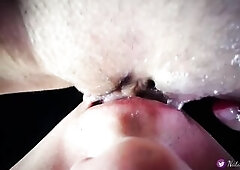 POV Closeup Licking Creamy Pussy and Clit.Real Pulsating Squirt Orgasm