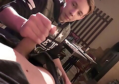 Appealing man lubes the cock well before he puts it in his hairy ass