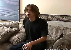 A handsome boy strapped