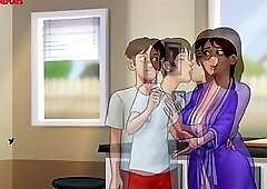 Summertime Saga Part 23 By DarkCookie - Hot milf caught him masturbating right in Her Bed and help