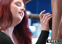 WIFEY Gorgeous Curvy Redheaded Hotwife Red Rose Gets Stretched Out By BBC For Hubby