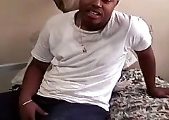 Yummy black guy makes a gay sex vid