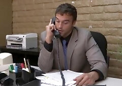 TheGayOffice: Rocco Reed accompanied by Colby Jansen rides a hard dick