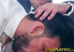 Challenging my sexy coworker into destroying my tight hole