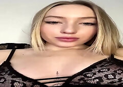 Amateur blonde girl next door in solo homemade video - lingerie